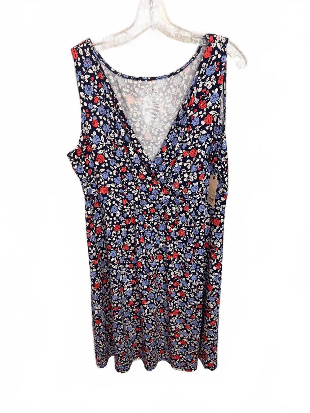 327 St. John's Bay XL Liberty 23" PTP MSRP $44 Print Sleeveless Dress R0000327